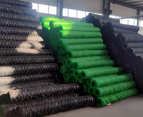 PVC tráng màu xanh lá cây Reynolds gabion nệm