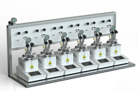 Réacteur de laboratoire agitateur magnétique/mécanique parallèle