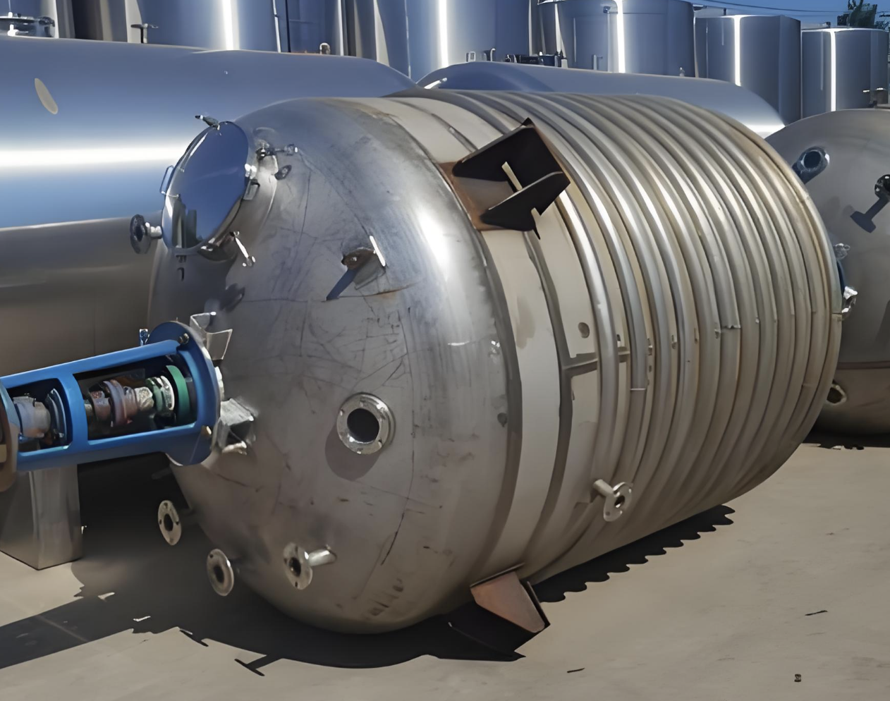 ขดลวดภายนอก SUS304เครื่องปฏิกรณ์สแตนเลสอย่างต่อเนื่อง