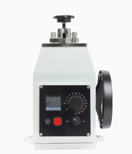 เครื่องกดฝังตัวอย่างโลหะวิทยาแบบมือถือบนโต๊ะทำงาน