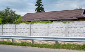 Decorative Stained Concrete Privacy Fence