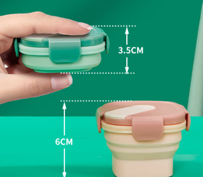 กระปุกเก็บผงนมซิลิโคนพับได้ (พกพาในการเดินทาง)