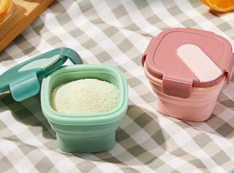 Boîte à poudre de lait en <span>silicone</span> pliable (portable pour les déplacements)
