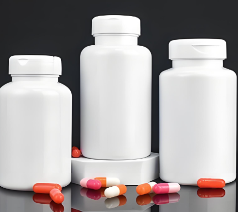 Tamper-Evident Plastic Capsule Pill Bottles with Integrated Scoop