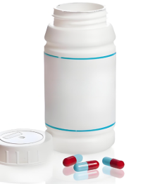 ขวดยาพลาสติกป้องนเด็กสำหรับยาสูตรแพทย์