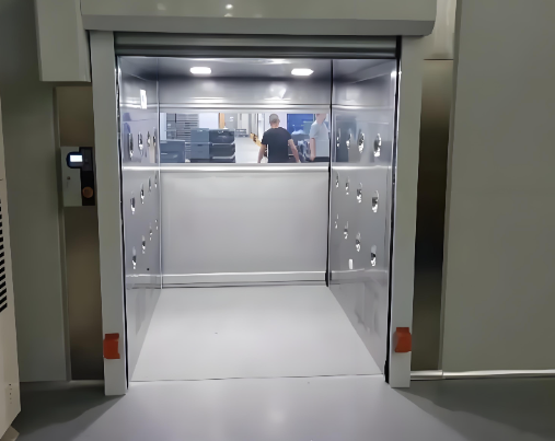 Cabine de douche à air automatisée double usage pour personnel et marchandises