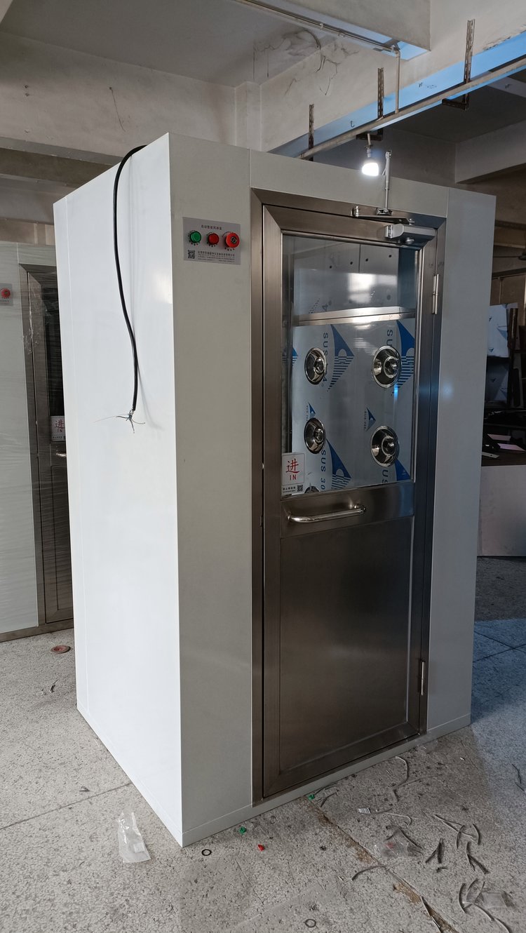 Cabine de soufflage d'air à double personne et double buses avec annonce vocale