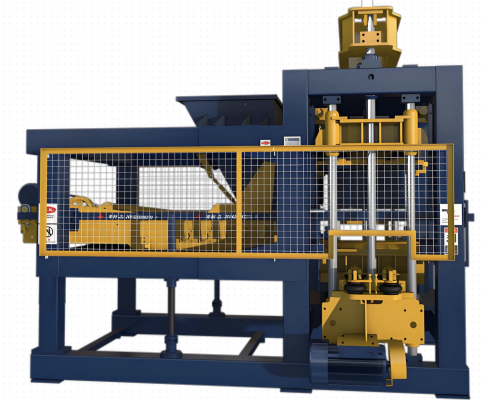 Machine de formage de dalles et briques à verrouillage hydraulique