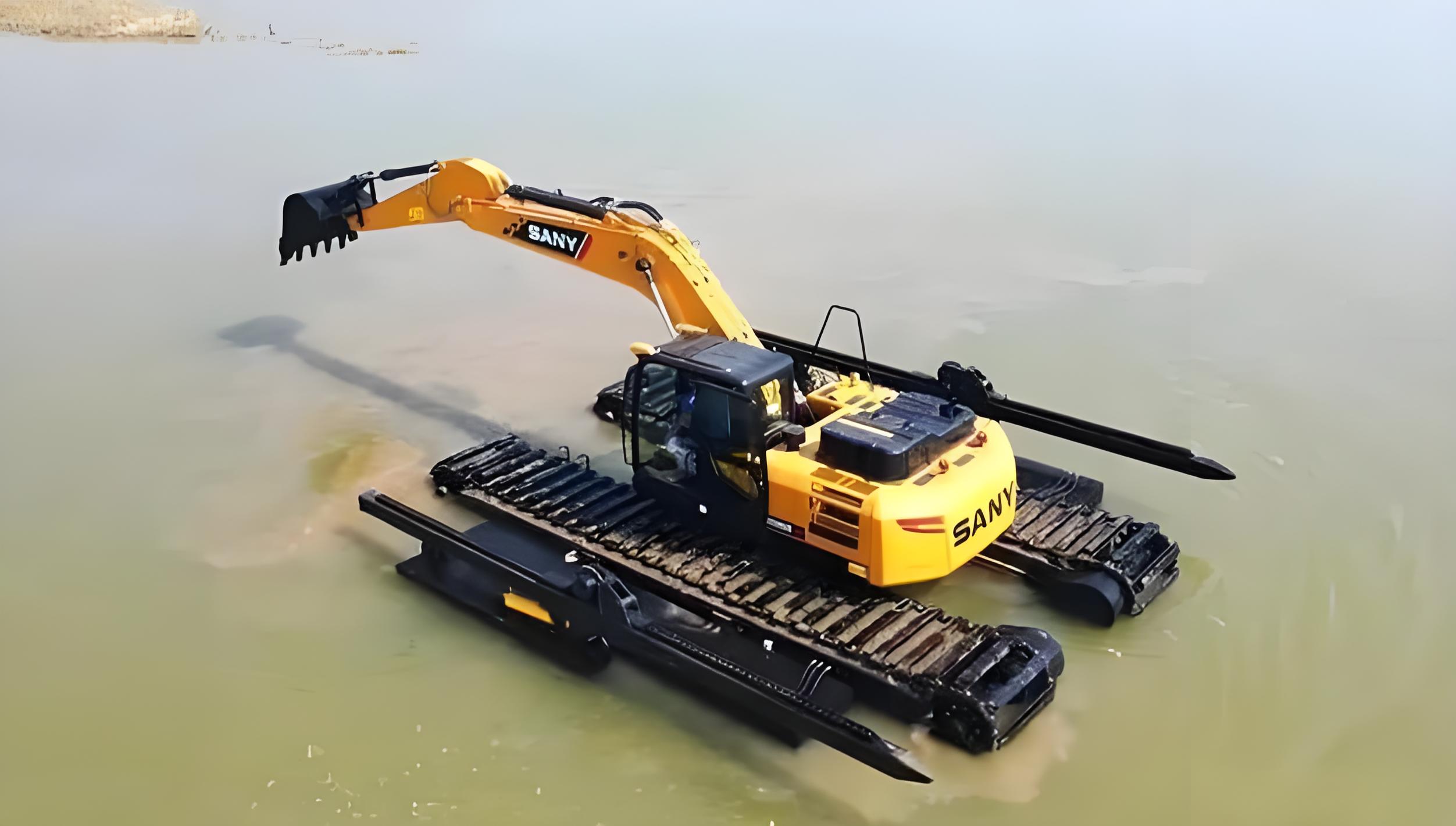 Máy đào trầm tích khu vực ẩm ướt lội nước