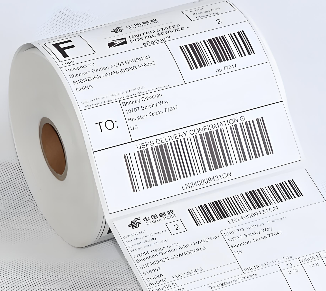 กระดาษฉลากจัดส่งด้วยเทอร์มอลโดยตรง