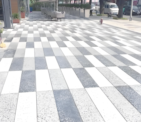 Fire-burned Surface Stone-like PC Paver for Landscape Plaza