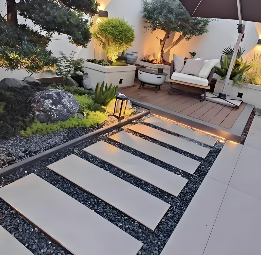 Bata PC Mirip Batu Bertekstur Marmer untuk Halaman Vila