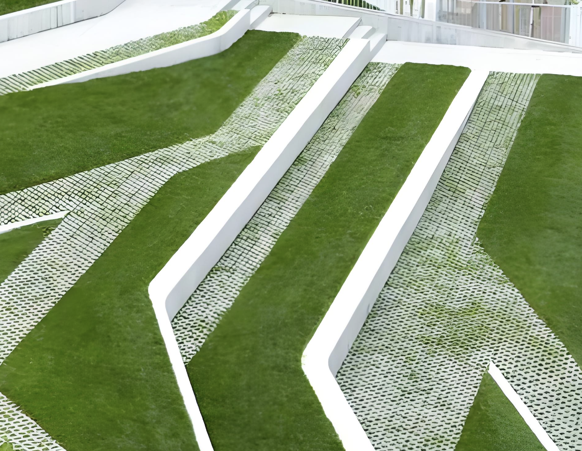 Đá lát cỏ hình cong cảnh quan