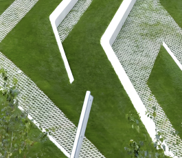 Paving Rumput Lanskap Melengkung