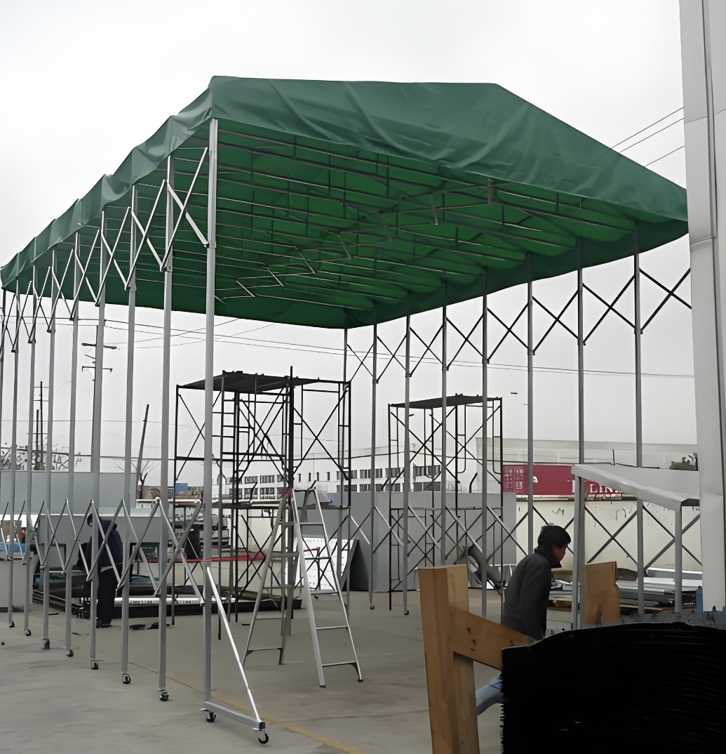 Mái che nắng kéo đẩy cho chợ đường phố