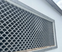 Carved Blue Brick Decorative Panel