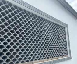 Carved Blue Brick Decorative Panel