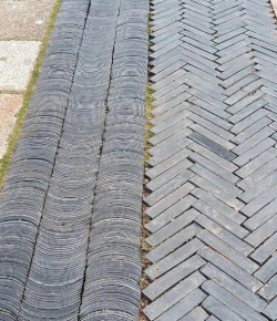 Batu Bata dan Ubin Antik Abu-Abu Hias untuk Taman Lanskap