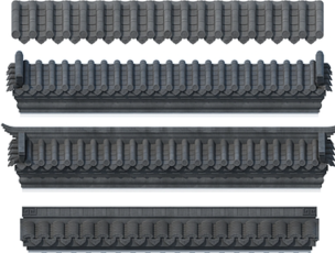 Bata dan Genteng Puncak Atap Antik Abu-abu untuk Puncak Atap