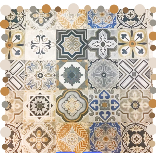 Carrelage céramique souple au motif vintage