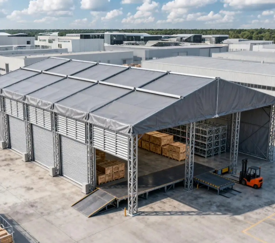 Tente de stockage industrielle