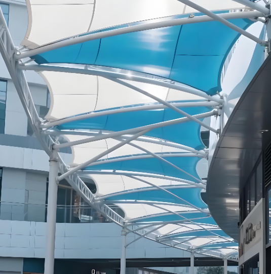 Outdoor Commercial Plaza Membrane Structure Sunshade Bleacher