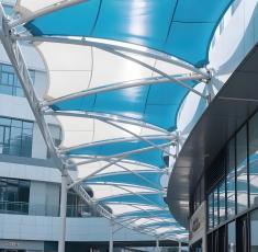 Outdoor Commercial Plaza Membrane Structure Sunshade Bleacher