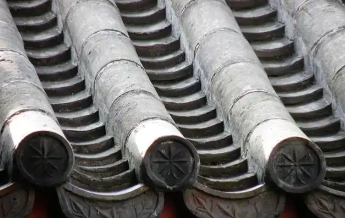 Genteng Atap Antik Silinder Tanah Liat Bergaya Jepang