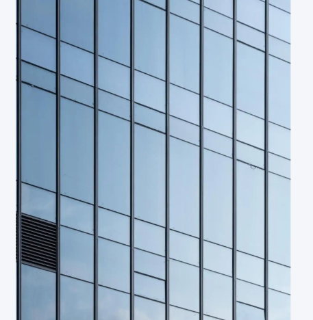 Mur rideau vitré à cadre caché unitaire