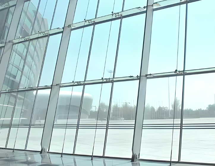 กำแพงกระจกแบบรองรับจุดเต็มรูปแบบ