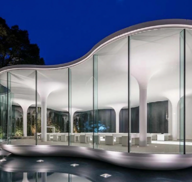 芸術的曲面ガラスカーテンウォール