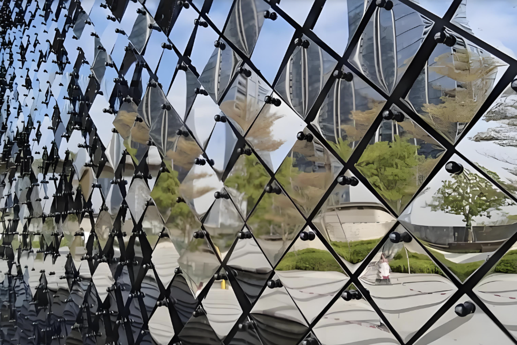 Tường lan can ngoài trời cảnh quan kích thước nhỏ hoạt động theo gió