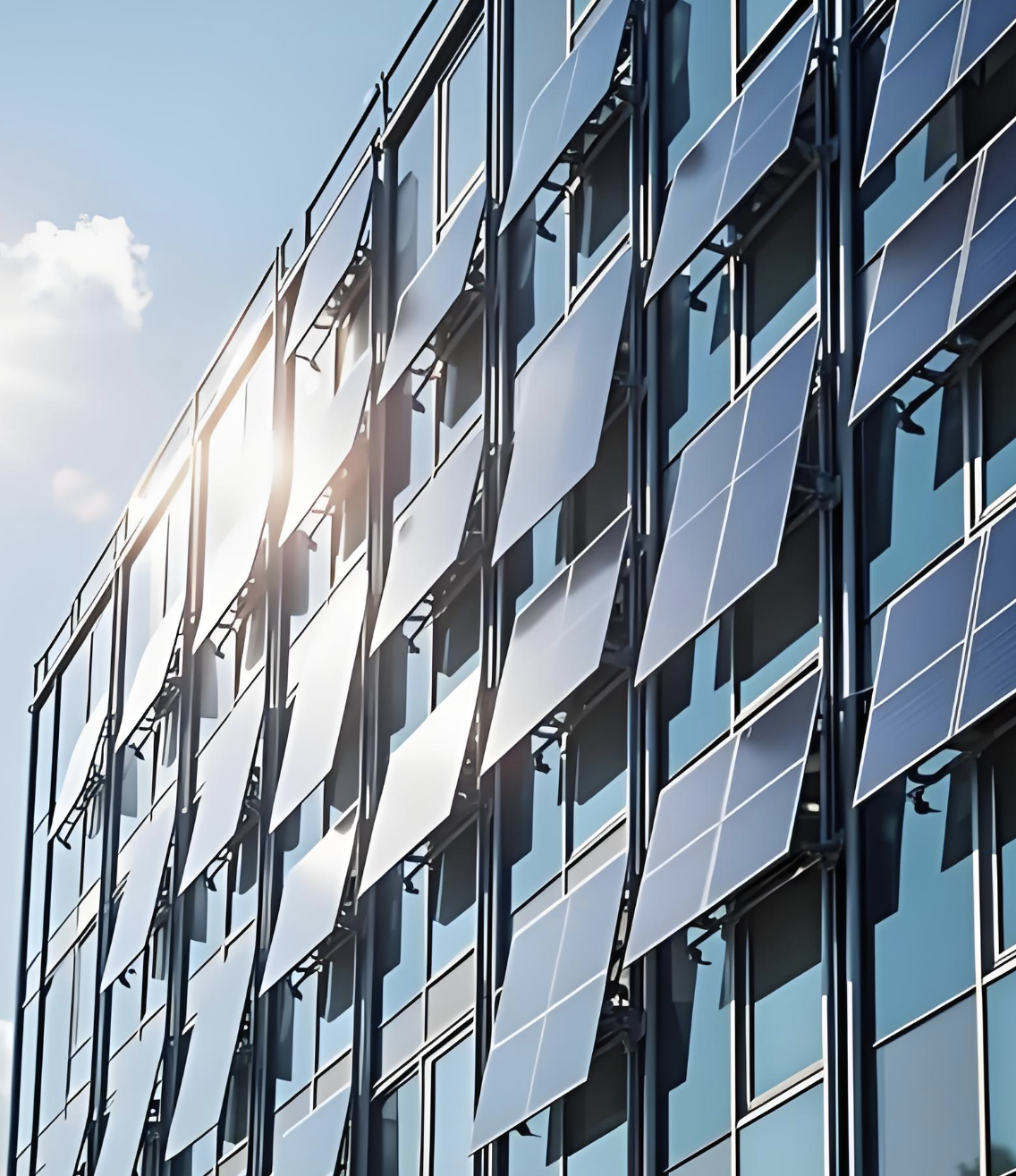 Tường rèm cửa tích hợp pin quang điện kích hoạt bởi gió