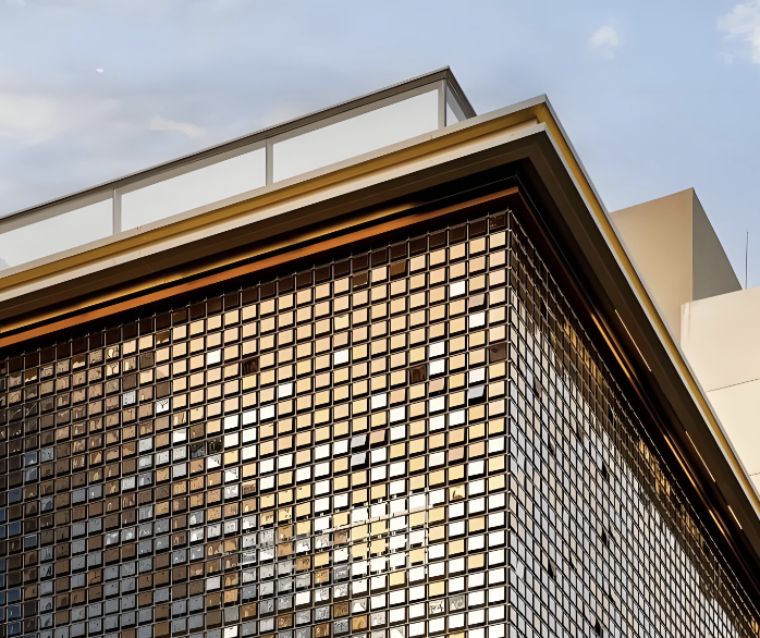 ผนังม่านปิดลมรูเจาะสีเคลือบ