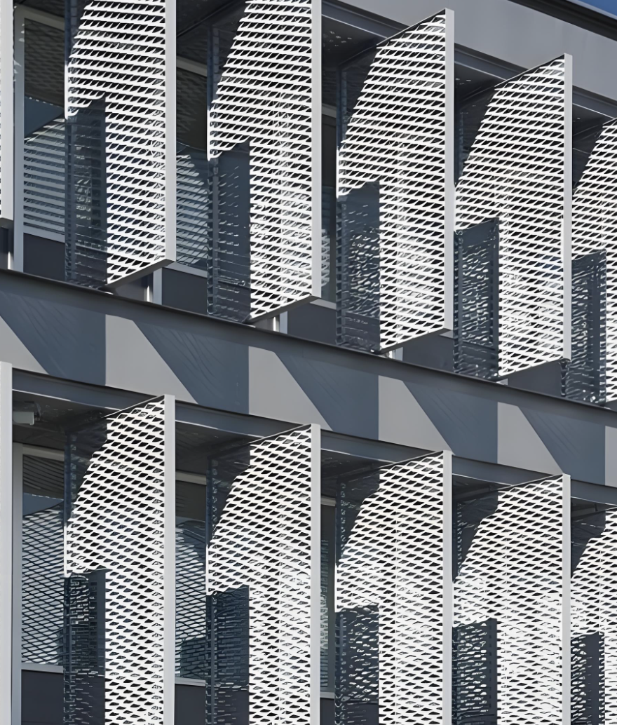 Unité de mur rideau mobile au vent en acier inoxydable brossé