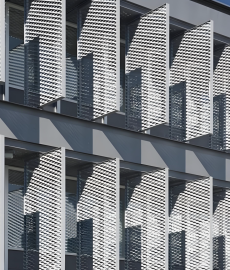 Unité de mur rideau mobile au vent en acier inoxydable brossé