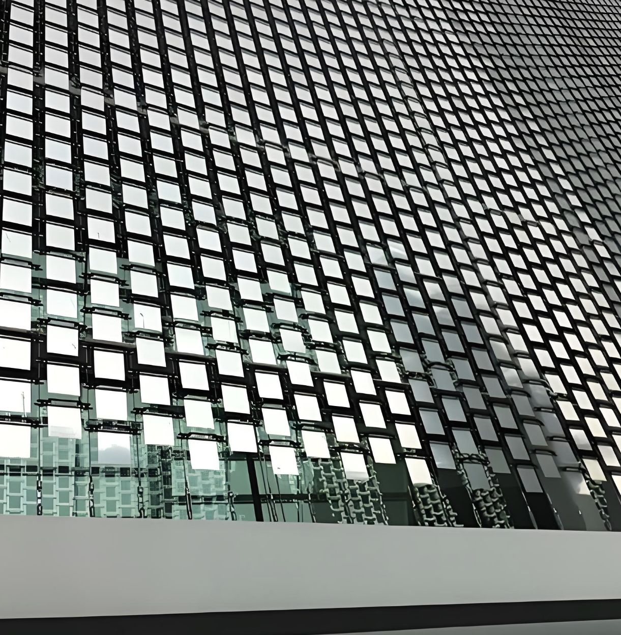 กำแพงหน้าต่างไดนามิกต้านลม สเตนเลสสตีล 304 พื้นผิวขัดด้าน