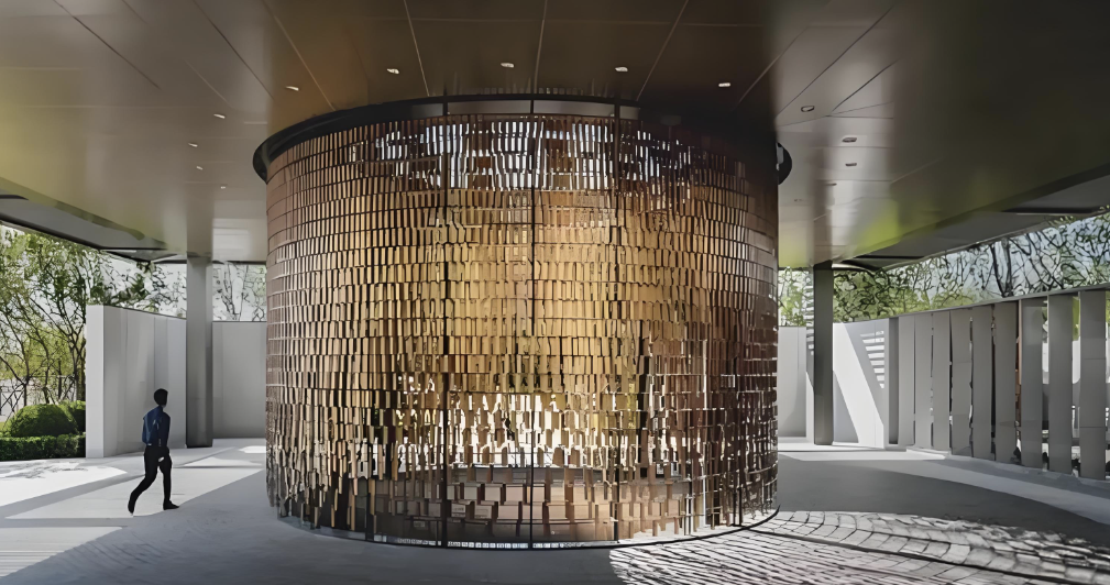 ผนังม่านกระดิ่งลมทองเหลืองหรูหราสไตล์วินเทจ