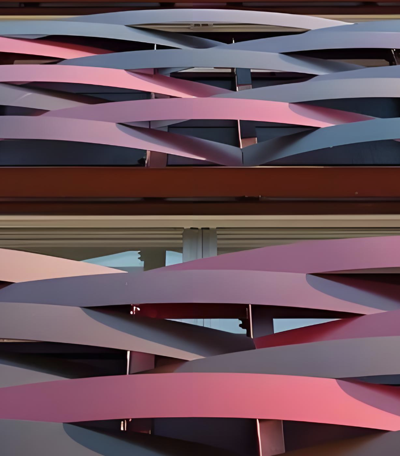 กำแพงม่านระฆังลมด้วยเหล็กชุบสี