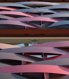 กำแพงม่านระฆังลมด้วยเหล็กชุบสี