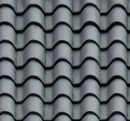 Tuile de toiture en béton armé de fibres gris standard