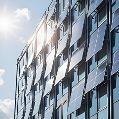 Mur rideau photovoltaïque assemblé léger