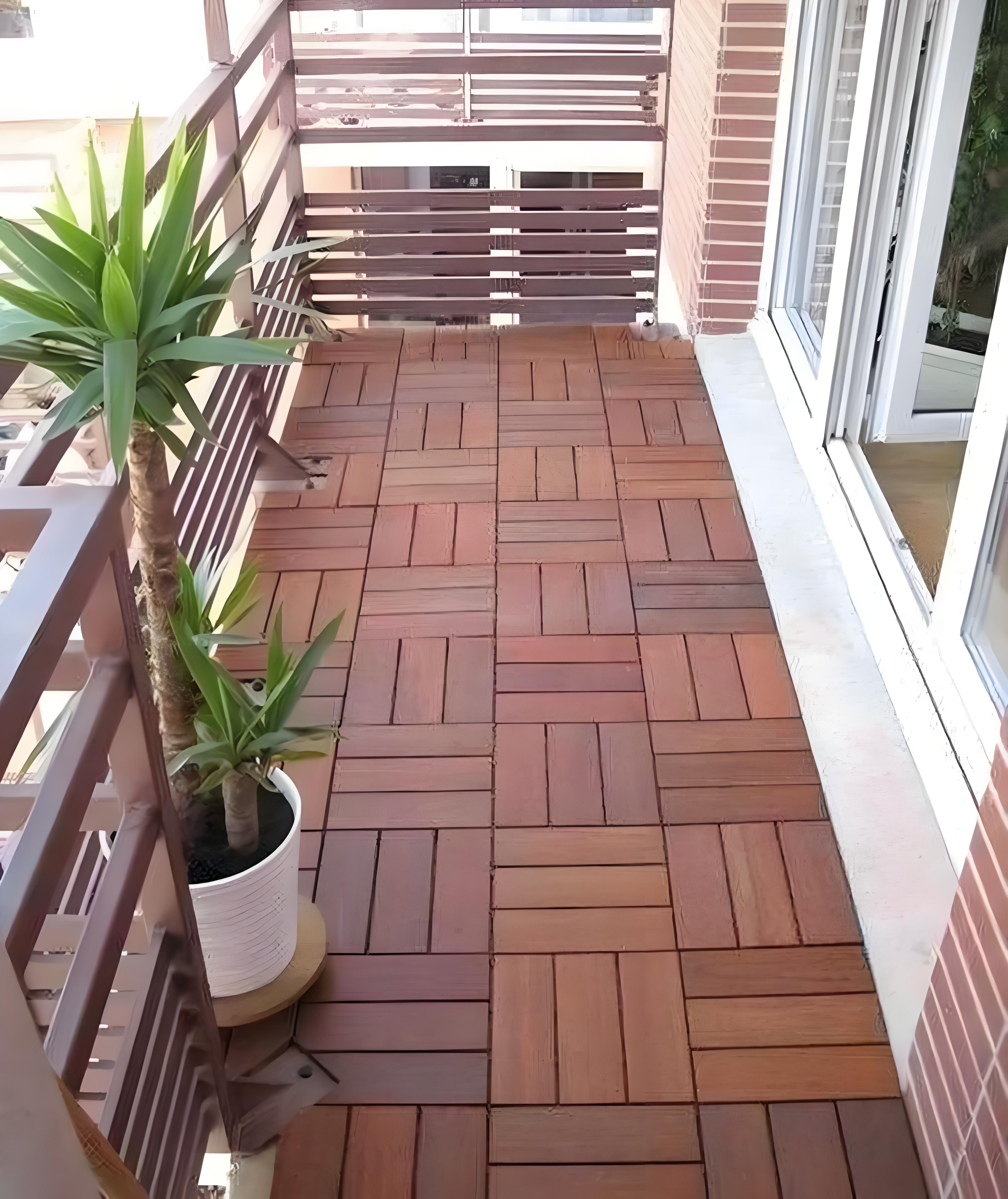 Low-VOC Water-Based Preservative-Treated Balcony Wood Flooring