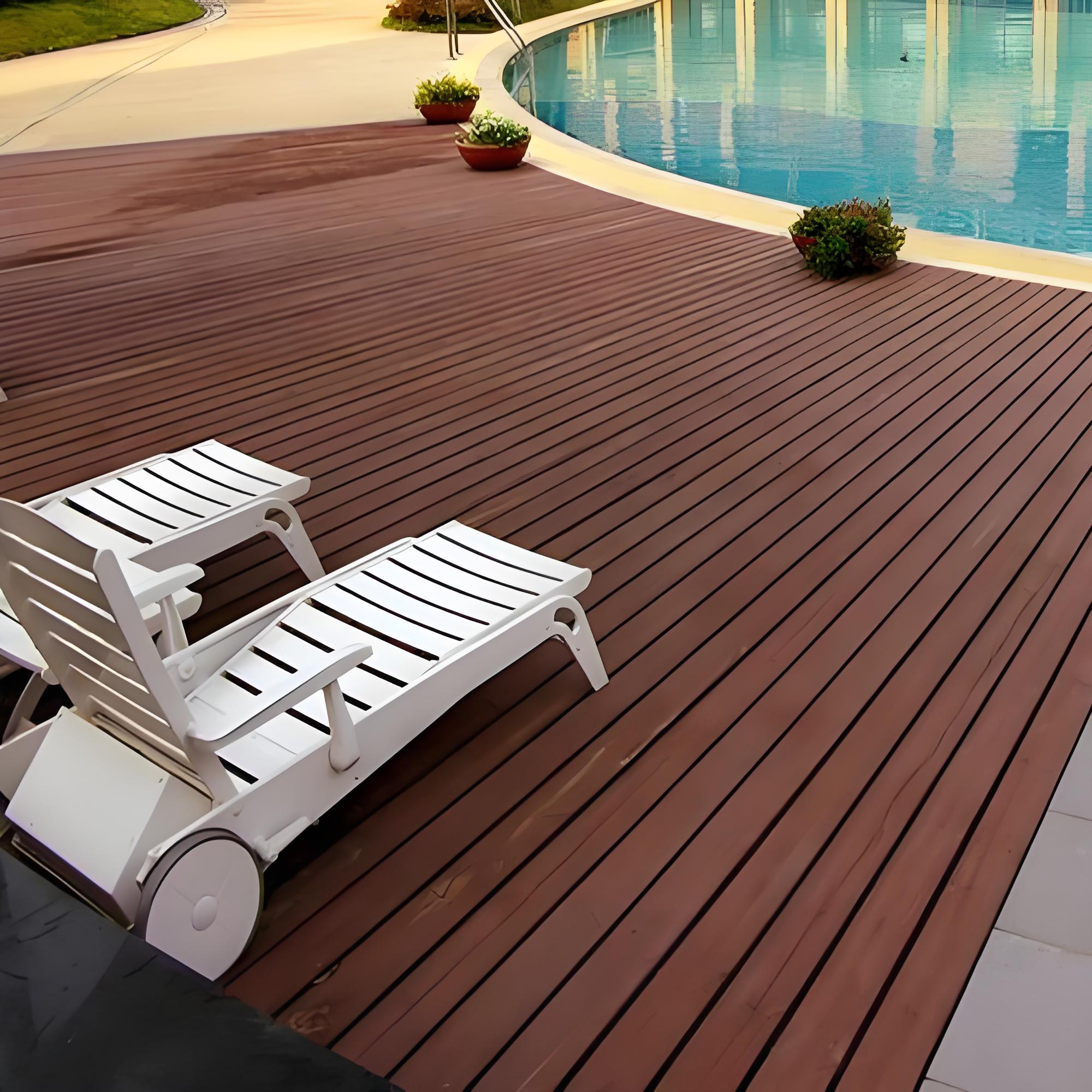 Poolside Non-Slip Pressure Treated Wood Flooring