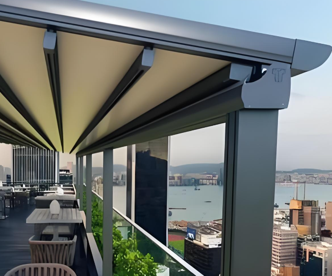 Outdoor Patio Motorized Sunshade Set