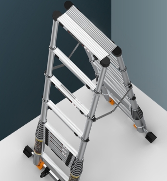 Multi-Purpose Telescopic Fishing Ladder with Working Platform