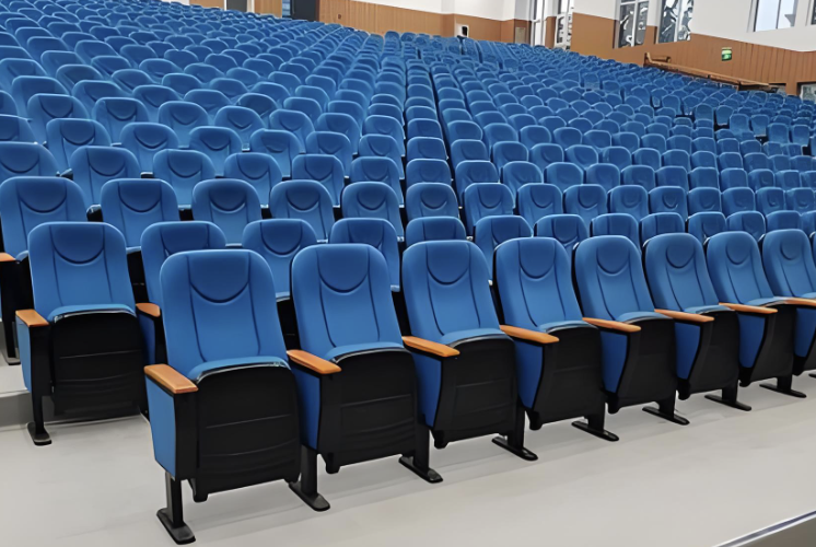 Premium Motorized Retractable Auditorium Seat with Storage Armrest