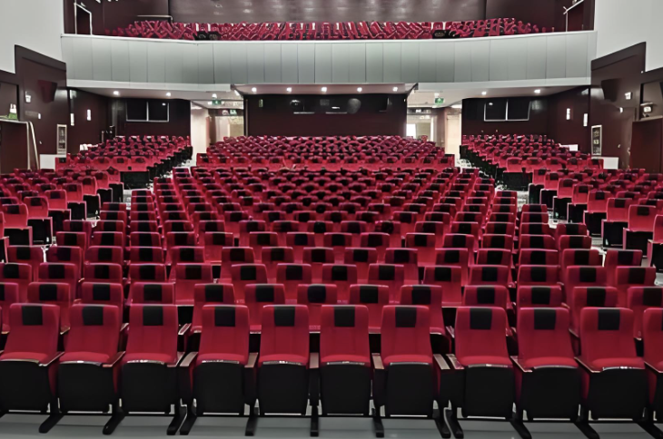 Premium Motorized Retractable Auditorium Seat with Storage Armrest