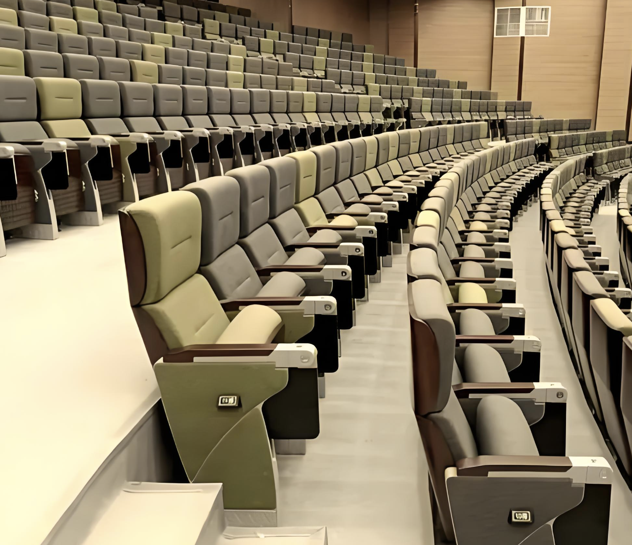 Storage-integrated Motorized Retractable Auditorium Chair