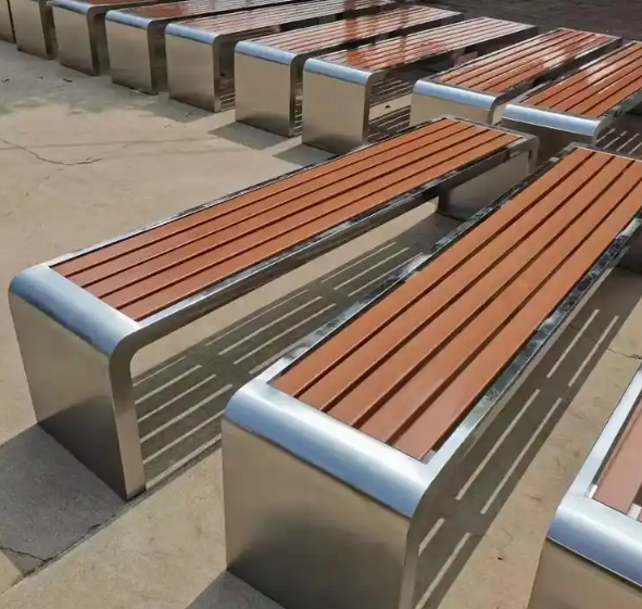 เก้าอี้สวนสาธารณะไม้พลาสติกรีไซเคิลแบบโมดูลาร์